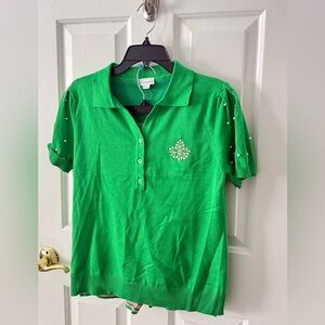 Alpha Kappa Alpha green polo & short set